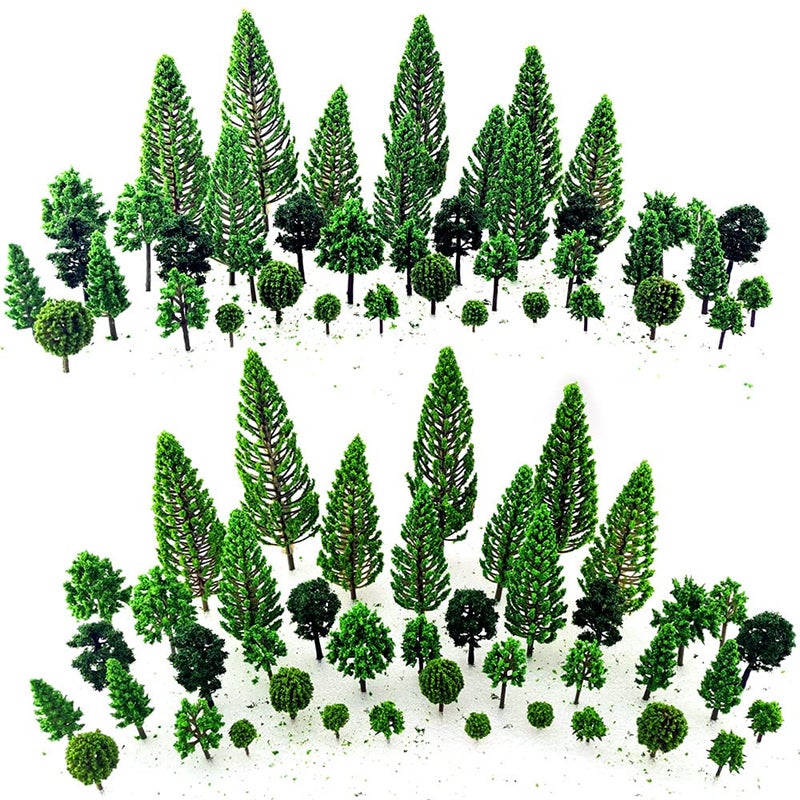 SaktopDeco 40 PCS Miniature Trees Bushes Model Trees Diorama Trees Woodland Scenic Train Scenery Railroad Architecture Fake Trees - Image 2